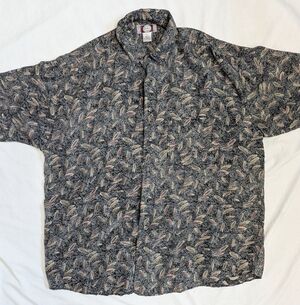 Chiamare 💯 Silk Shirt Short Sleeve Collar Men's Large